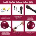 108Pcs Burgundy Double Stuffed Balloons Different Size, 18/12/10/5 inch Maroon Wine Red Balloons Garland Arch kit for Birthday Mother Day Baby Shower Wedding Party Decorations