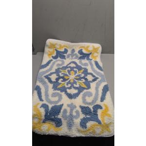 Vintage Floral Bath Rug Quick Drying and Non-Slip Bathroom Mat Soft Microfiber and Machine Washable Carpet for Bedroom, Living Room and Dining Room (31"x20", Blue)