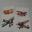 Watercolor Airplane Wall Art Print,Vintage Colorful Cartoon Aircraft Posters,Airplane Nursery Transportation Canvas Wall Art for Playroom or Nursery Boy Bedroom Decor Set of 4(8''X10''Unframed)
