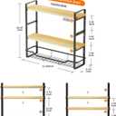 Bathroom Shelves Over Toilet Storage - 3 Tier Large Wall Mounted Shelves for Bathroom - Over Toilet Organizer - Adjustable Stand Shelf Rack for Kitchen Living Room - Black Oak, 20.65"l X 6.30"w X 20.47"h