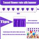 6p Banner Metallic Foil Fringe Wall Hanging Tinsel Fringe Banners backdrop for Parade Floats Garland Wedding Birthday Parties Graduation Lavender Bridal Shower Engagement Part Decoration(White Purple)