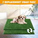 Dog Grass Pad with Tray,30x20 in Dogs Potty Tray with 2-Pack Upgraded Replacement Artificial Grass,Dog Litter Box for Pet Training,Indoor Portable Pottys Pet Toilet