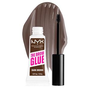 NYX PROFESSIONAL MAKEUP The Brow Glue, Extreme Hold Tinted Eyebrow Gel - Dark Brown (1 Count (Pack of 1))