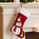 Christmas Stockings 20 Inch Large Christmas Stockings Snowman Xmas Stockings with 3D Snowflake Kids Christmas Stocking for Boys Girls Gift Candy Bag Holiday Party Family Fireplace Xmas Tree Decoration