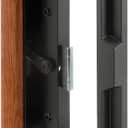 Prime-Line C 1126 Black Diecast Sliding Door Handle with Wood Handle, (Single Pack)