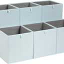 Amazon Basics Collapsible Cube Organizer Bins, Closet Storage Baskets for Shelves with Secure Pull Handle, Foldable Space-Saving, Jade Green, 13x15x13", 6-Pack