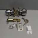 BESTTEN Keyed Entry Door Knob with Lock, Heavy Duty Interior and Exterior Door Lock, Standard Ball, Satin Nickel