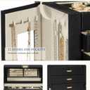 AKOZLIN Jewelry Box 6-Tier Organizer Functional 360 Rotating Jewelry Storage Case for Women Girls Ring Necklace Earring Bracelet Holder with Mirror