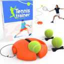 Tennis Trainer Rebound Ball with 3 String Balls, Portable Tennis Training Tool Suitable for Beginners Sport Exercise-Blue (Orange)