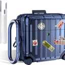 Filoto Compatible with Airpods 4 Case Cover 2024, Cute Fashion Suitcase Design for Airpods 4th Generation Case with Keychain/Cleaner Kit, Shockproof Protective Hard Case for Air pods 4 Gen(Blue)