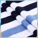 EBOOT 7 Pieces 100% Cotton Pool Beach Towels 30 x 70 Inch Cabana Stripe Oversized Basics Turkish Pool Bath for Hotel Swimming Bathroom(Navy & Sky Blue Stripe)