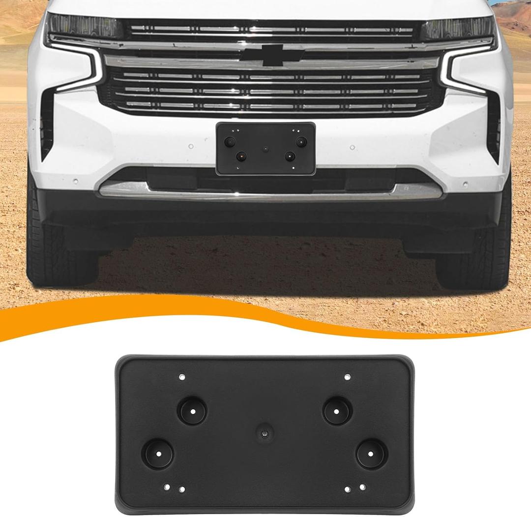 Hoolcar Front License Plate Frame Car License Plate Mounting Bracket Holder Compatible with Chevrolet Suburban Tahoe 2020-2024, Black