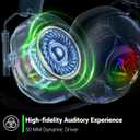 Krysenix Wireless Gaming Headset for PS5 & PC, 50mm Titanium Drivers, Low-Latency 2.4GHz & Bluetooth, Adjustable Noise-Cancelling Mic, Foldable RGB Over-Ear Headphones White