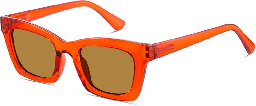 livho Trendy Polarized Sunglasses Women, Retro Sun Glasses for Women 2025, Cute Sunglasses for Woman, UV Protection Shades (Brick/Brown)