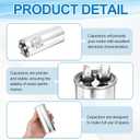 MECCANIXITY 1 Pcs CBB65 Capacitor, 80uF 450V Run Round Capacitor for AC Electric Motor Start HVAC Compressor Generator Air Condenser Straight Cool Heat Pump
