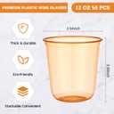 Ziliny 50pcs Disposable Stemless Glasses 12oz Crystal Plastic Wine Glasses Clear Classic Pet Cup for Meeting Weddings Birthdays Cocktail Christmas Party Supplies (Orange)