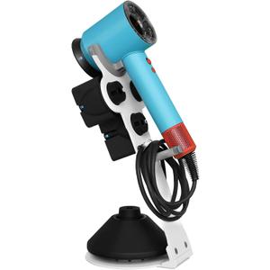 CATOOMUU Hair Dryer Stand Holder for Dyson Supersonic Nural, Dyson Blow Dryer Accessory Organizer, Attachments Counter Storage Rack, White