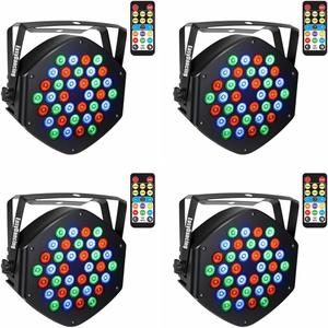 Stage Lighting, 36x1W LED Par Light RGB 7 Channel with Remote for DJ KTV Disco Party (4pcs)