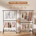Abiglifty 2 Tier Rolling Clothes Rack, Heavy-Duty Clothing Rack with Wheels,150LBS Capacity, 43" W X17 D X 75" H Rack for Clothes to Hang, for Bedroom, Living Room, 2026 NEW (Black)