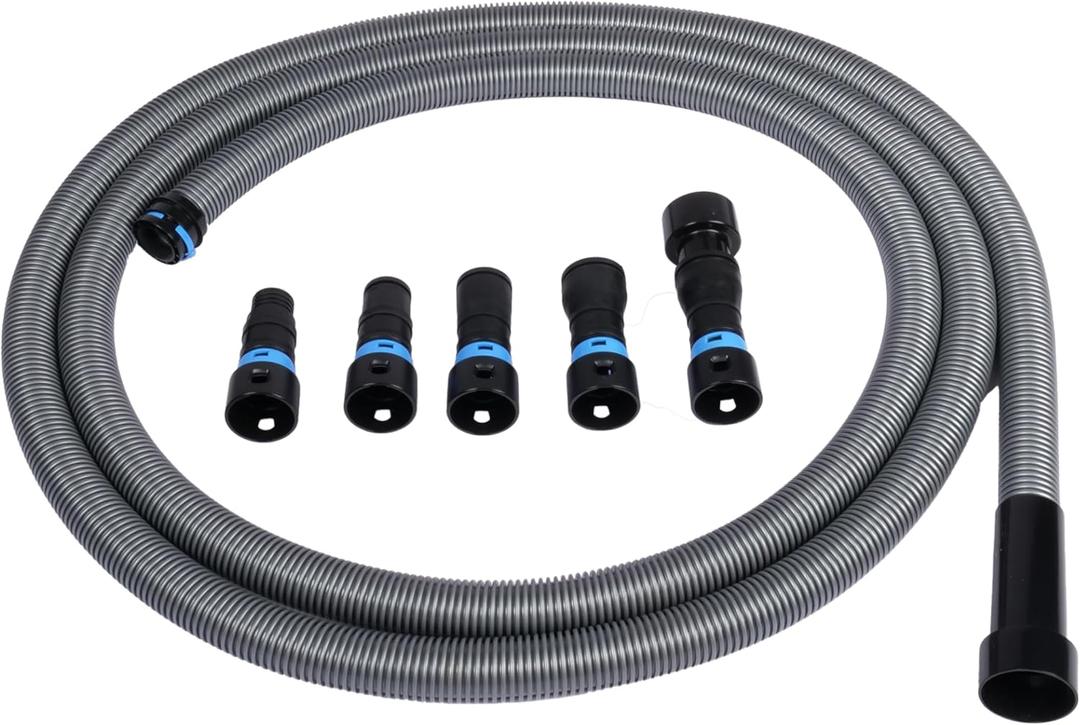 Cen-Tec Systems 94720 Quick Click 20 Ft. Hose for Home and Shop Vacuums with Expanded Multi-Brand Power Tool Adapter Set for Dust Collection