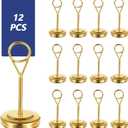 12Pcs Premium Table Number Holders Gold Table Place Card Holders with Weighted Base Stand and Clip Small Tables Card Holder Pictures Photo Holder for Centerpieces, Christmas, Wedding Party