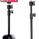 Webcam Stand with Phone Holder, Extendable Desktops Tripod Camera Stand Mount for Logitech Webcam C922 C930e C920S C920 C615 C960 C920x BRIO 4K NexiGo N60, Ring Light, GoPro, with 1/4" Thread