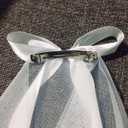 3 x takemay Wedding Veil for Brides, Short White 2 Tier Tulle with Bow Hair Clip for Wedding Travel Party