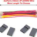 Dupont 2.54mm Wire Male to Female Dupont Connector and 22AWG Pre-Crimped Cable, Single Row 1/2/3/4/5/6/7/8/9/10P JST Connector with Length of 10/30/50/100cm Dupont Wire (5Pcs MF 3P-10CM)