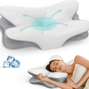 Cervical Neck Pillow for Pain Relief, Ergonomic Side Sleeper Pillow Cooling Memory Foam Pillows for Sleeping, Contour Pillow Orthopedic Bed Pillow for Back Stomach Sleepers