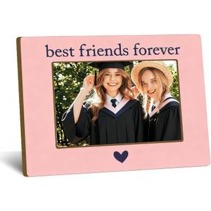 Best Friend Picture Frame, Friends Frame 4x6, BFF Gifts for Friends Forever, Birthday Graduation Gifts Ideas, Wooden Tabletop Photo Frame for Home Office Desk Decor