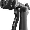 RESTMO Garden Hose Nozzle, Heavy Duty Water Hose Nozzle with 7 Adjustable Spray Patterns, High Pressure Hand Sprayer with Flow Control, for Watering Plants & Lawns, Washing Cars & Pets, Flash Black