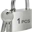 Outdoor Weatherproof Padlock, LQYN 1 Pcs Stainless Heavy Duty Padlocks, 50mm/2 inch Normal Shackle, Stainless Steel Body with Brass Cylinder Lock, Padlock for Secure Storage, Gates