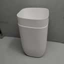 2 x Bathroom Trash Can, Small Garbage Can for Bedroom, Living Room, Kitchen, Slim Cute Plastic Waste Basket for Office, 7L, Matt White
