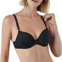 Maidenform Underwire, One Fab Fit Demi T-Shirt, Convertible Bras for Women (40C, Black/Navy Eclipse)