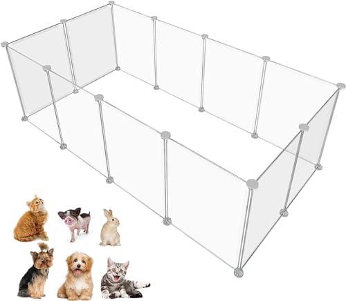 HOMICKER Pet Playpen Portable Small Animals Playpen, Customizable Shape & Height Pet Fence Yard Fence for Guinea Pigs, Bunny, Ferrets, Mice, Hamsters, Hedgehogs, Puppies, Turtles-12 Panels