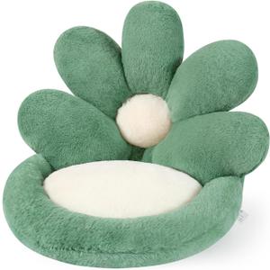 Ditucu Flower Shape Chair Pillow Cute Seat Cushion 21 inch Comfy Lazy Sofa Floor Pillows Dorm Seating for Bedroom Decor Green (Large)