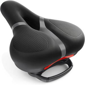 Bicycle Seat Replacement, Bike Seat for Men and Women, Comfort Wide Bike Saddle Memory Foam Padded Soft Bike Seat Cushion Compatible with Peloton, Mountain, City Bikes, Indoor Exercise Bikes