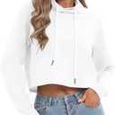 Avanova Women Cropped Long Sleeve Hoodie White M