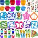 Sandwich Bread Cutters Vegetable Shapes for Lunch Bento Box Accessories Kit Includes Fruit Cutter, Animal Food Picks, Cookie Cutters, Fun Stickers, Easy to Use (Large)