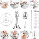 Unittype 20 Pcs Wedding Centerpieces for Tables 13 Inch Tall Crystal Flower Stand Floral Vases for Tabletop Flower Arrangement Stand Anniversary Baptism Party Reception Mother's Day Decor (Silver)
