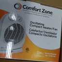 Comfort Zone CZ50 750/1500-Watt Fan-Forced Oscillating Electric Portable Heater with Adjustable Thermostat, Built-in Overheat Sensor, Safety Tip-Over Switch, and Heat Resistant Housing, White