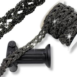 PEARLY JUN 5 Yards Rhinestone Trim Chain Black Rhinestone Stringing DIY Jewelry Wedding Party Bracelets Craft Bridal Bouquets Embellishment Accessories