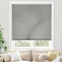 UNISHADES 100% Blackout Cordless Roman Shades for Indoor Windows & French Doors, 47 3/4" W 60" H - Blackout - Grey