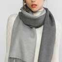 RIIQIICHY Pashmina Shawls and Wraps for Evening Dresses Scarfs for Women Fall Winter Travel Blanket Scarf Large Warm Scarves (Gray, L)