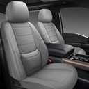 BABYBLU Car Seat Covers Full Set,Universal Leather Seat Covers for Cars,Waterproof Automotive Car Seat Covers for Most Vehicles SUV Pick-up Truck (Grey, Full Set)