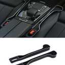 Car Seat Gap Filler Organizer- Upgrade Car Side Seat Gap Filler with Cup Holder and Phone Holder- Car Seat Gap Organizer for Prevent Falling-Seat Gap Storage 2 Pack (2, Black)