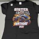 Sister of The Birthday Boy Monster Truck Birthday Party T-Shirt, Size M