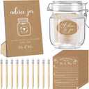 Jetec 74 Pcs Advice and Wishes for the Mr and Mrs 60 Pcs Wedding Advice Cards Advice and Wishes Jar Box Bridal Shower Advice and Wishes Cards for Bride and Groom Bridal Shower Decor(Kraft Style)