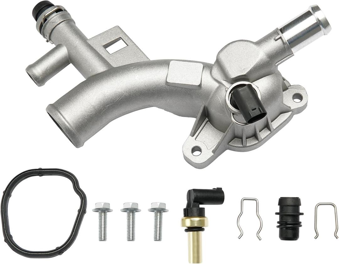 Aluminum Engine Coolant Housing Water Outlet Compatible with 2011-2016 Chevy Cruze, 2012-2020 Chevy Sonic, 2015-2020 Chevy Trax, 2013-2019 Buick Encore 1.4L Replaces 25193922 902-846 55565334 15-11105