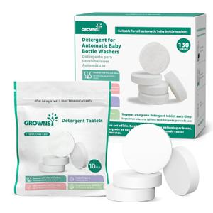 GROWNSY Detergent Washing Tablets 130 PCS for Momcozy, Baby Brezza, Papablic Bottle Washer, Compatible with All Brands Baby Bottle Washers (1 Count (Pack of 130))